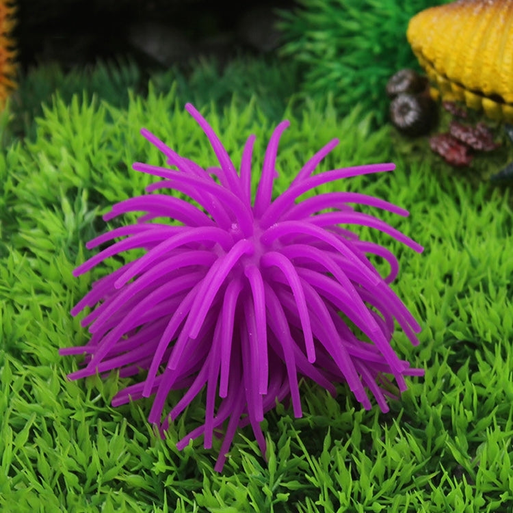 水族箱裝飾品TPR仿真海膽球珊瑚，尺寸：L，直徑：13cm，尺寸：L