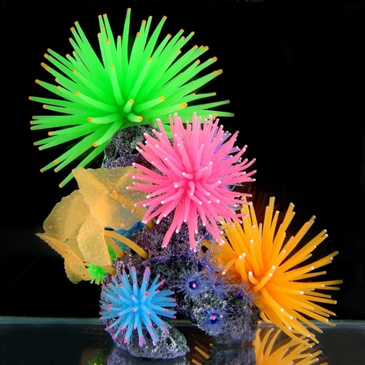 水族裝飾品TPR仿真海膽球珊瑚帶尖，尺寸：L，直徑：13cm，13cm