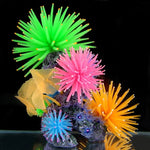 水族裝飾品TPR仿真海膽球珊瑚帶尖，尺寸：L，直徑：13cm，13cm