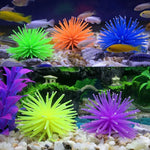 水族裝飾品TPR仿真海膽球珊瑚帶尖，尺寸：L，直徑：13cm，13cm
