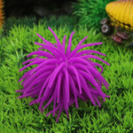 水族箱裝飾品TPR仿真海膽球珊瑚，尺寸：M，直徑：10cm，尺寸：M