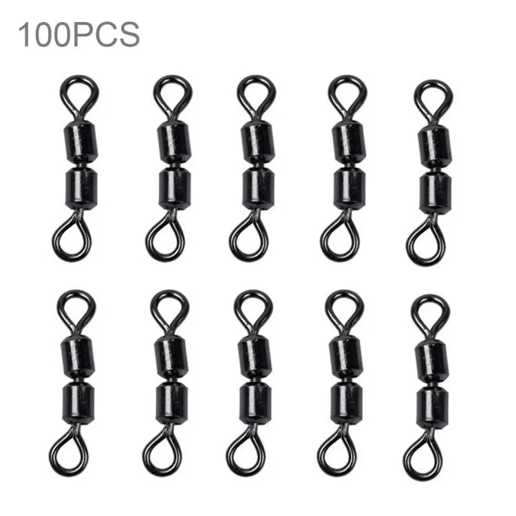 100 個 8 字形釣魚旋轉環雙環連接器
