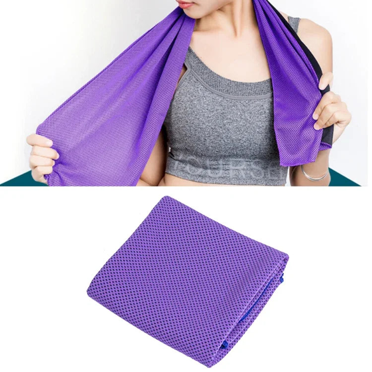 2條超細纖維健身運動毛巾耐用冰涼毛巾，尺寸：30*100cm，冰涼毛巾，尺寸：30*100cm（橙色），冰涼毛巾，尺寸：30*100cm（綠色），冰涼毛巾，尺寸：30*100cm（灰色），冰涼毛巾，尺寸：30*100cm（藍色），冰涼毛巾，尺寸：30*100cm（品紅色）