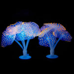 水族箱裝飾品矽膠仿真螢光吸盤水母，尺寸：10*10*9cm