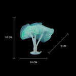 水族箱裝飾品矽膠仿真螢光吸盤水母，尺寸：10*10*9cm