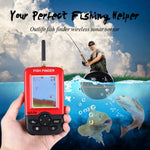XJ-01 無線魚探器 125KHz 聲納感測器 0.6-36米深度定位器 魚類探測器，配備 2.4 吋 LCD 螢幕與天線，內建水溫感測器，XJ-01