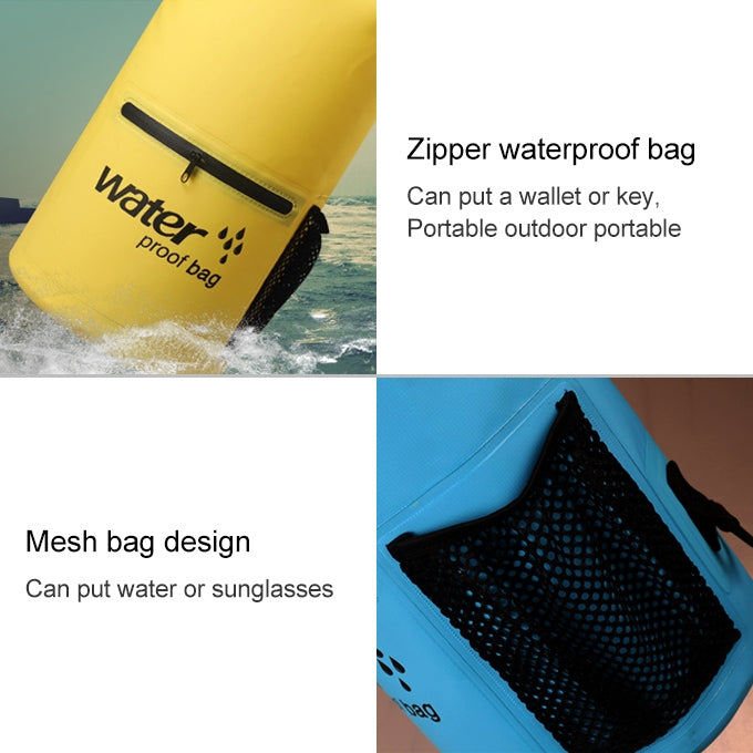 戶外防水乾燥雙肩帶包乾袋PVC桶包，容量：10L，10L
