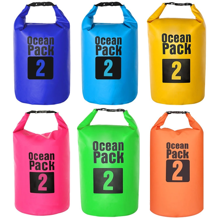 戶外防水袋乾燥袋 PVC 桶包，容量：2L，容量：2L（深藍色），容量：2L（橘色），容量：2L（綠色），容量：2L（黃色）