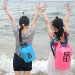 戶外防水袋乾燥袋 PVC 桶包，容量：2L，容量：2L（深藍色），容量：2L（橘色），容量：2L（綠色），容量：2L（黃色）