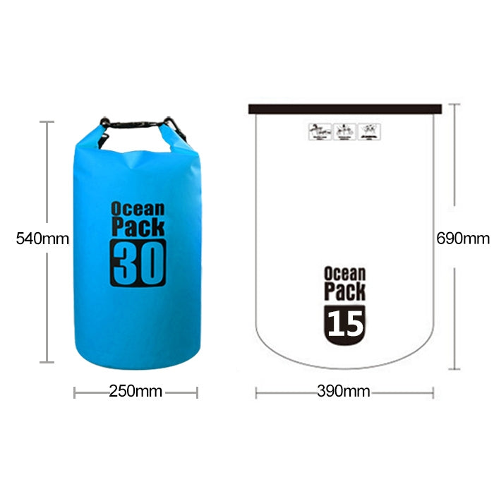 戶外防水雙肩包乾燥袋PVC桶包，容量：30L，容量：30L（天空藍），容量：30L（黃色），容量：30L（黑色），容量：30L（深藍色），容量：30L（橙色），容量：30L（粉紅色），容量：30L（綠色）