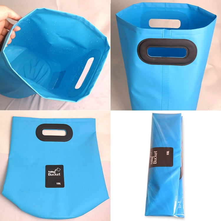 戶外便攜折疊水槽PVC摺疊水桶，容量：15L，15L橙色，15L綠色，15L玫紅色，15L天空藍，15L黃色，15L黑色，15L深藍色