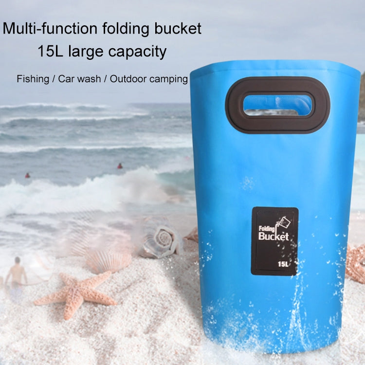 戶外便攜折疊水槽PVC摺疊水桶，容量：15L，15L橙色，15L綠色，15L玫紅色，15L天空藍，15L黃色，15L黑色，15L深藍色