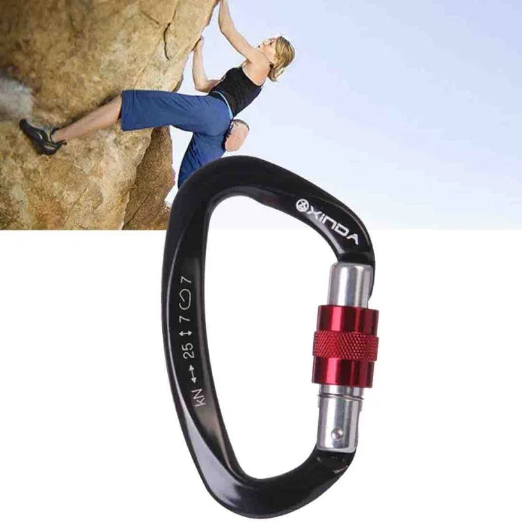 XINDA XD-Q9628 Professional Climbing D-shaped Master Lock Carabiner Safety Buckle Outdoor Climbing Equipment Supplies, XD-Q9628 (Black), XD-Q9628 (Orange), XD-Q9628 (Blue)
