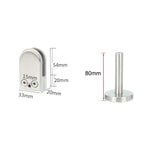 304 不鏽鋼玻璃魚嘴支撐桿固定夾，附 14x80mm 桿，規格：S，S，附 14x80mm 桿
