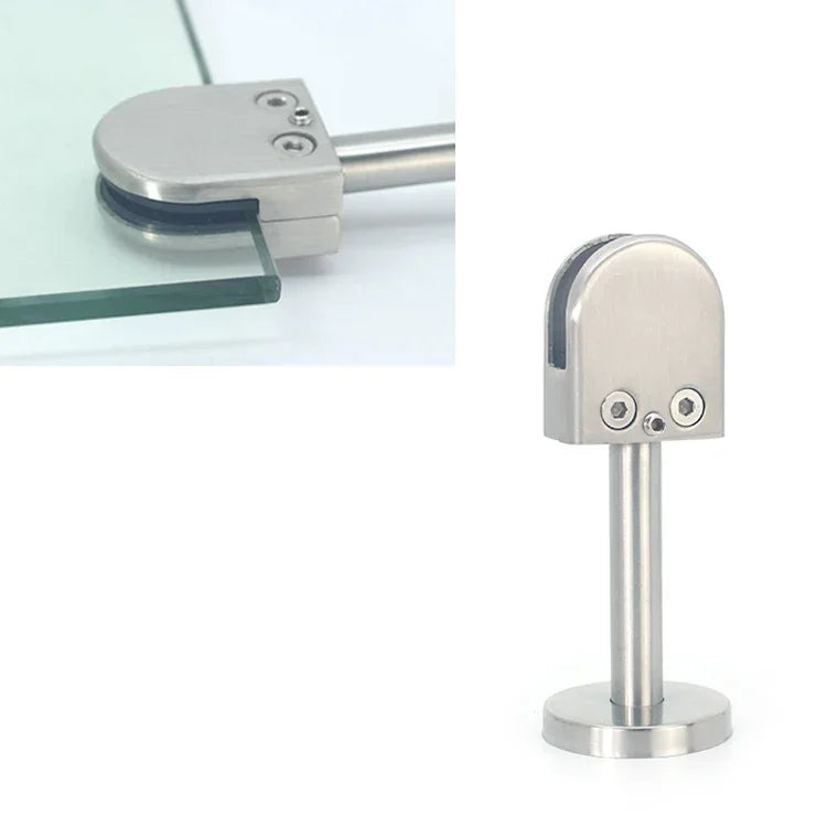 304 Stainless Steel Glass Fish Mouth Support Rod Fixing Clip with 14x60mm Rod, Specification: M, M, with 14x60mm Rod