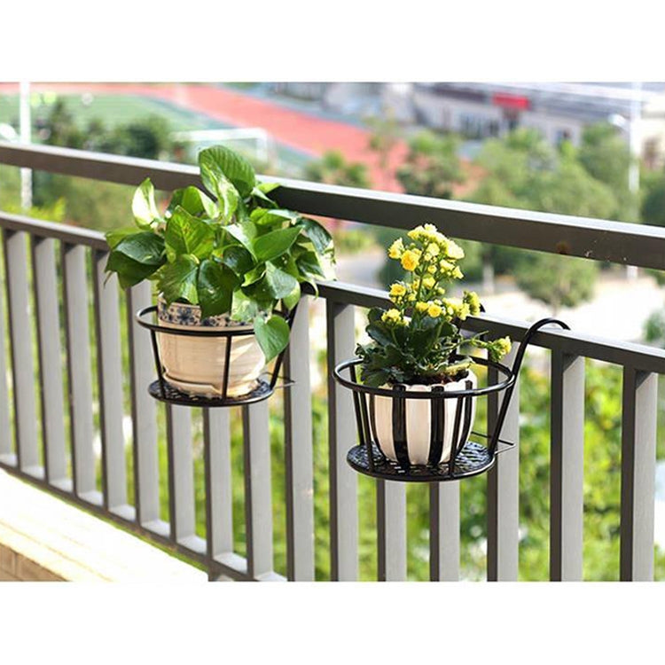 鐵製欄杆盆栽植物架 懸掛花盆架