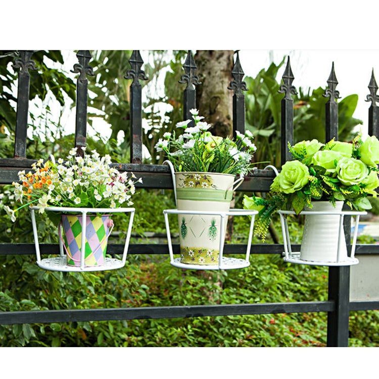 鐵製欄杆盆栽植物架 懸掛花盆架