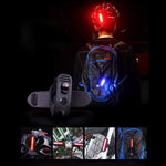 AQY-096 IPX4 可拆卸 USB 充電雙色 LED 自行車尾燈，白色與紅色，藍色與紅色