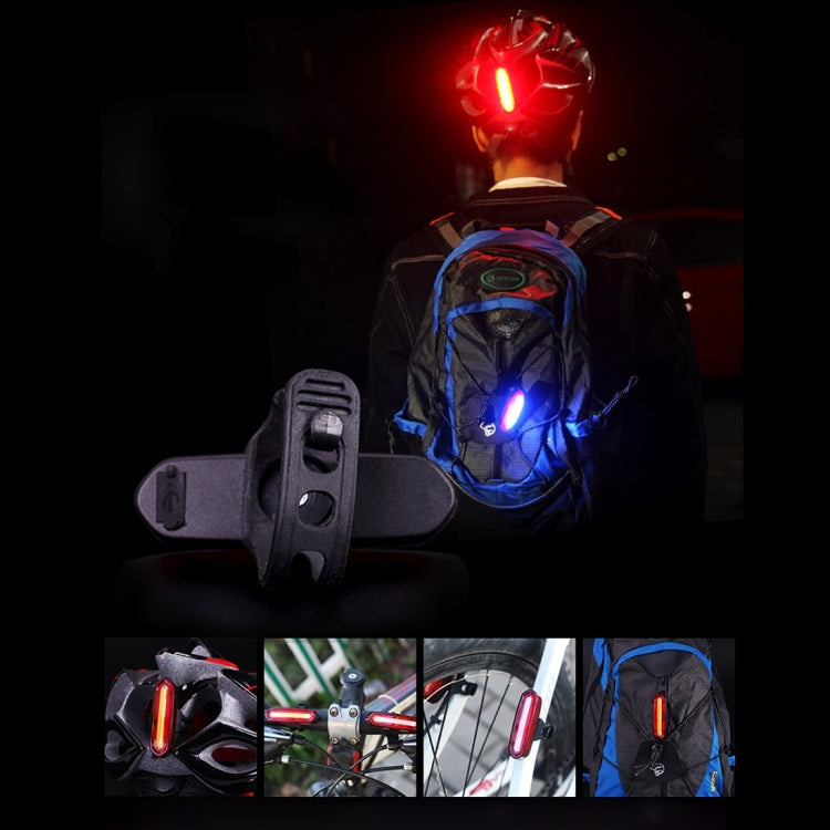AQY-096 IPX4 可拆卸 USB 充電雙色 LED 自行車尾燈，白色與紅色，藍色與紅色
