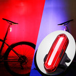 AQY-096 IPX4 可拆卸 USB 充電雙色 LED 自行車尾燈，白色與紅色，藍色與紅色