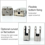 9-14mm Concave Curved Bottom Matte Polished 304 Stainless Steel Fixed Clip Railing Glass Wood Layer Board Clamp Bracket, 12-16mm, Curved Bottom, 304 Stainless Steel
