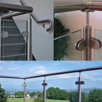 9-14mm Concave Curved Bottom Matte Polished 304 Stainless Steel Fixed Clip Railing Glass Wood Layer Board Clamp Bracket, 12-16mm, Curved Bottom, 304 Stainless Steel