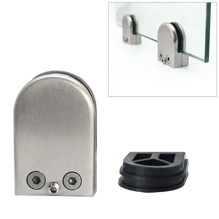 5-8mm Concave Curved Bottom Matte Polished 304 Stainless Steel Fixed Clip Railing Glass Wood Layer Board Clamp Bracket, 5-8mm, Curved Bottom, 304 Stainless Steel