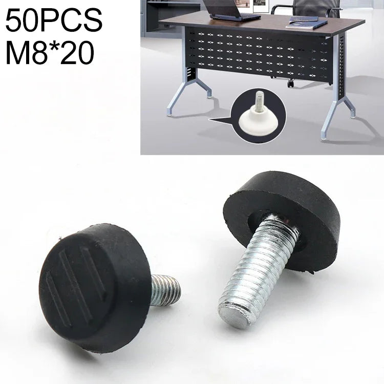 50個可調腳墊家具螺絲支撐柱，M8x20，M8x20