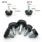100個可調腳墊家具螺絲支撐柱，M6x18（黑色），M6x18（黑色）