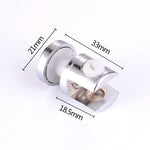 10 個鋅合金亮面固定支架連接 12mm 圓柱形玻璃固定夾帶底座，12mm 圓柱形，帶底座