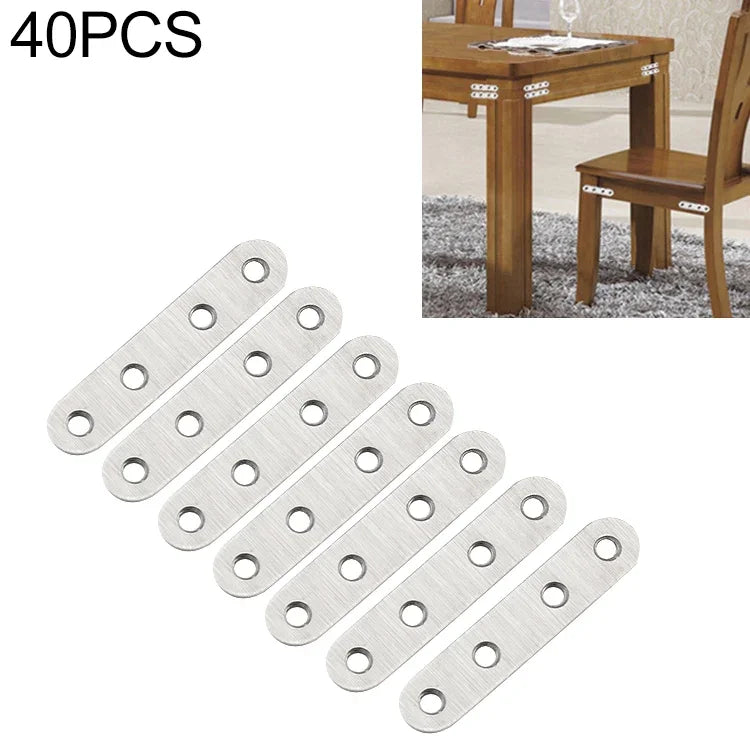 40 PCS Stainless Steel Connection Code Straight Connecting Piece, Number: 4, 4
