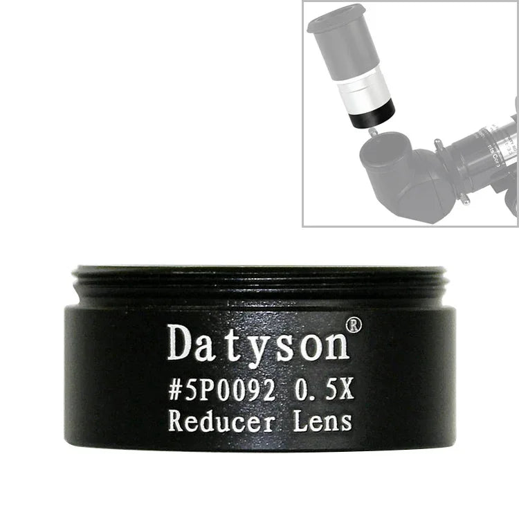 Datyson 5P0092 粗牙天文望遠鏡配件 1.25 吋 0.5X 減焦鏡頭 降倍率鏡頭，5P0092 粗牙