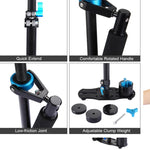 PULUZ 38.5-61cm碳纖維手持穩定器，適用DSLR及數位攝影機，承重範圍：0.5-3公斤，P60T藍色，P60T紅色