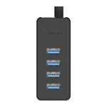 ORICO W5P-U3-30 4 埠 USB 3.0 桌面集線器，附 30 公分 Micro USB 電源線，W5P-U3-30 黑色