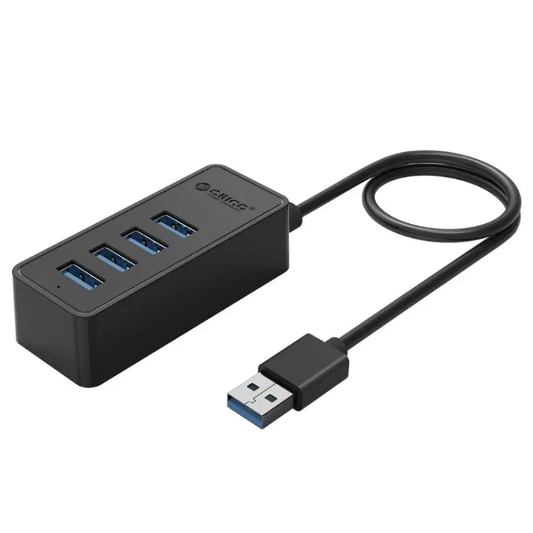 ORICO W5P-U3-30 4 埠 USB 3.0 桌面集線器，附 30 公分 Micro USB 電源線，W5P-U3-30 黑色