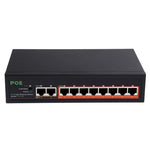8埠10/100Mbps POE交換機 IEEE802.3af 以太網供電網路交換機 適用於IP攝像機 VoIP電話 AP設備，8埠黑色