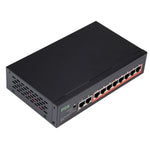8埠10/100Mbps POE交換機 IEEE802.3af 以太網供電網路交換機 適用於IP攝像機 VoIP電話 AP設備，8埠黑色