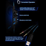 KOTION EACH G2000 耳罩式遊戲耳機，帶麥克風立體聲重低音LED燈，適用於PC玩家，線長約2.2m（白色+紅色），G2000