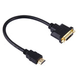 30cm HDMI 公對 24+1 DVI 母轉接線，長度：30cm