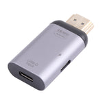 2 合 1 4K 60Hz HDMI 公頭轉 USB-C / Type-C 充電 + USB-C / Type-C 母頭轉接器，HDMI