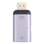2 合 1 4K 60Hz HDMI 公頭轉 USB-C / Type-C 充電 + USB-C / Type-C 母頭轉接器，HDMI