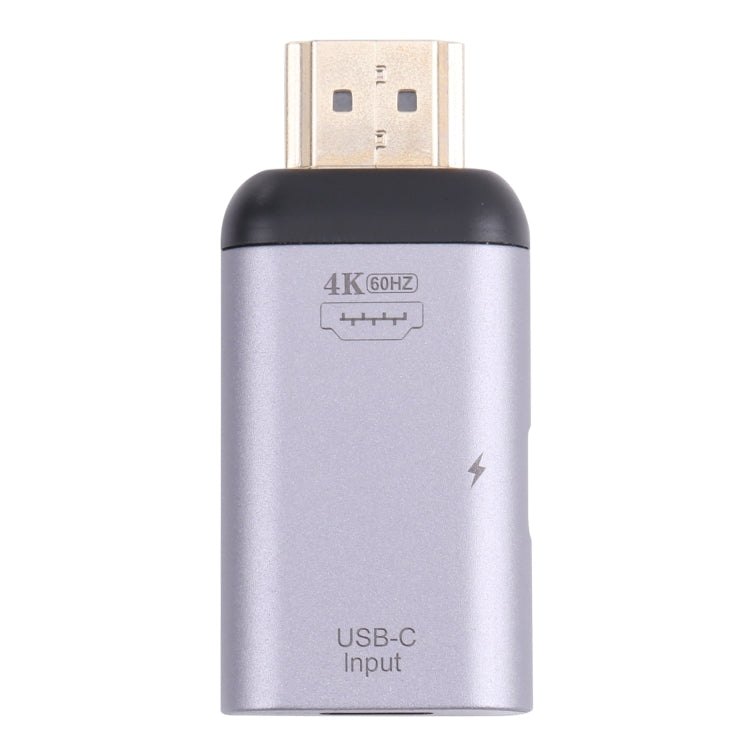 2 合 1 4K 60Hz HDMI 公頭轉 USB-C / Type-C 充電 + USB-C / Type-C 母頭轉接器，HDMI