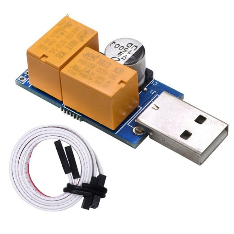 USB 監控卡 雙繼電器 無人值守自動重啟藍屏崩潰定時重啟，適用 24 小時挖礦伺服器遊戲