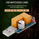 USB 監控卡 雙繼電器 無人值守自動重啟藍屏崩潰定時重啟，適用 24 小時挖礦伺服器遊戲
