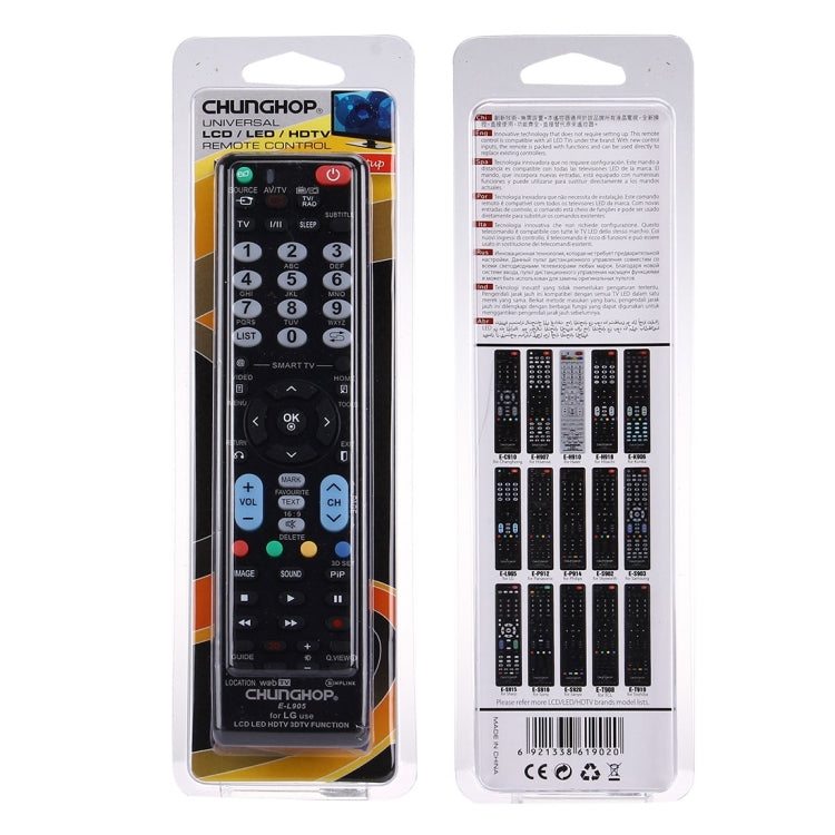 CHUNGHOP E-L905 通用遙控器，適用LG LED LCD HDTV 3D電視，LG電視專用