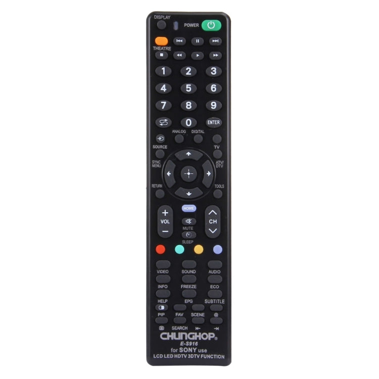 CHUNGHOP E-S916通用遙控器，適用索尼LED LCD HDTV 3D電視，索尼電視專用
