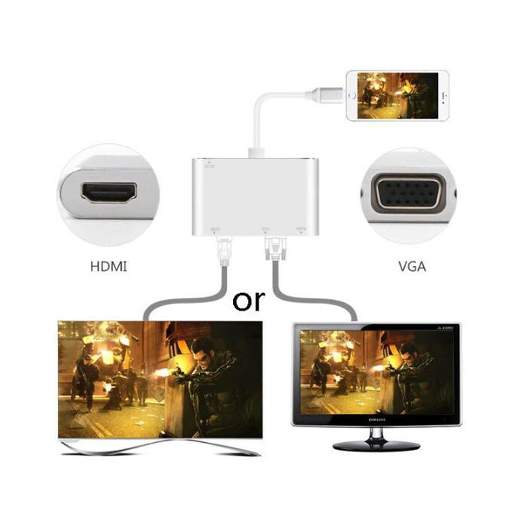 3 合 1 8 Pin 轉 HDMI / VGA / 音訊轉接頭