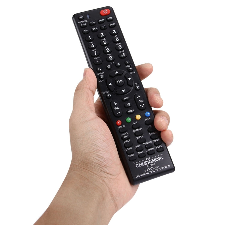 CHUNGHOP E-T908通用遙控器，適用TCL LED電視 / LCD電視 / HDTV / 3D電視，TCL電視專用