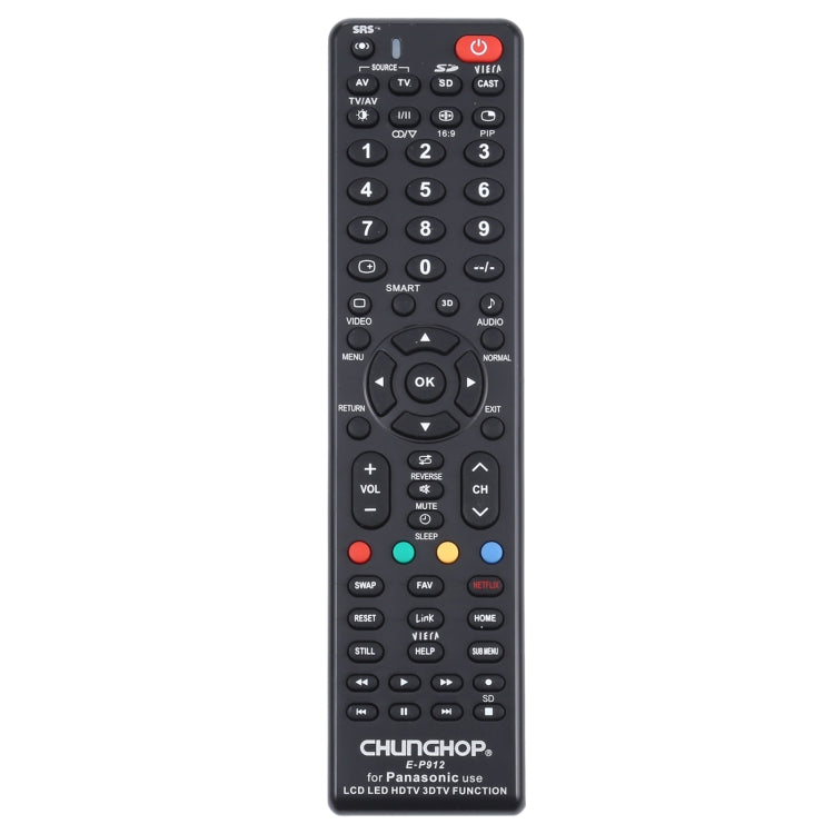 CHUNGHOP E-P912 通用遙控器，適用於松下 LED 電視 / LCD 電視 / HDTV / 3D 電視，適用於松下電視