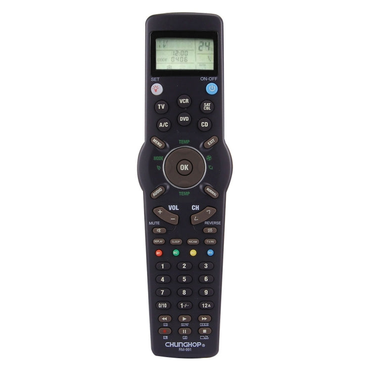 CHUNGHOP RM-L991 通用 LCD 遙控器，具學習功能，適用於電視、錄影機、衛星、電纜、DVD、CD、空調，RM-L991